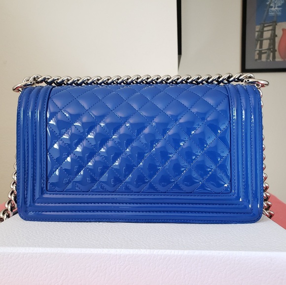 Chanel boy medium blue patent leather bag - Picture 2 of 8